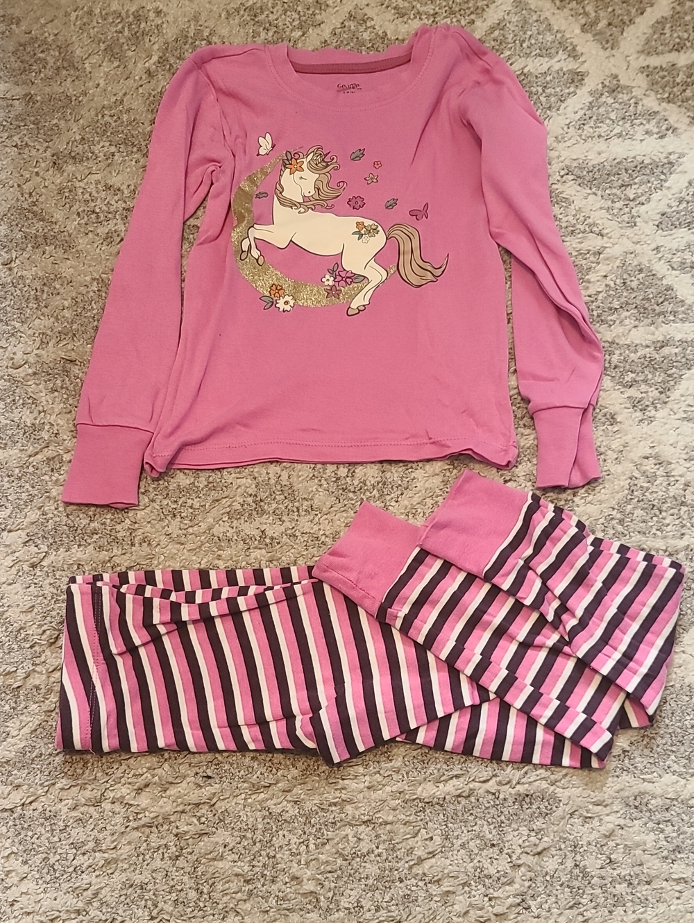10 for $25 - George Girls Small 6 Pink Unicorn Pajama Set